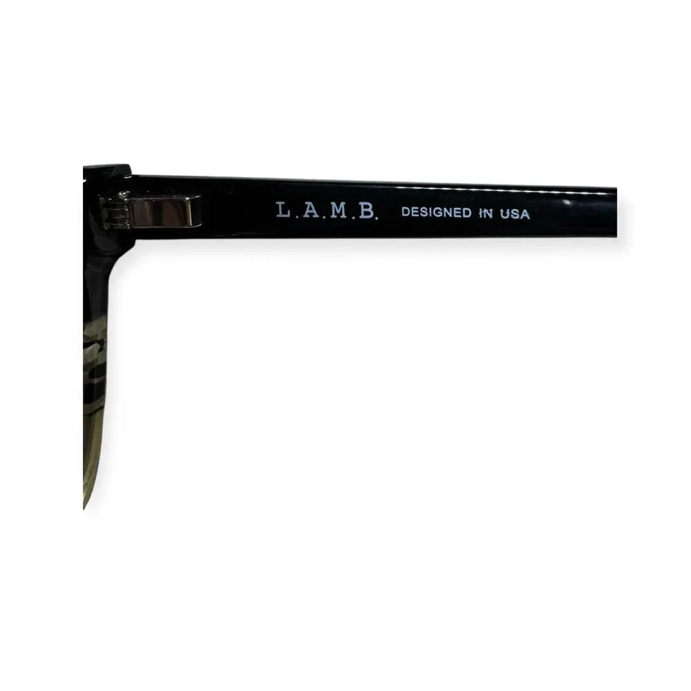 L.A.M.B. LA066 Cat-Eye Eyeglasses Full Rim Frames 52-18-140mm Black Clear w Case